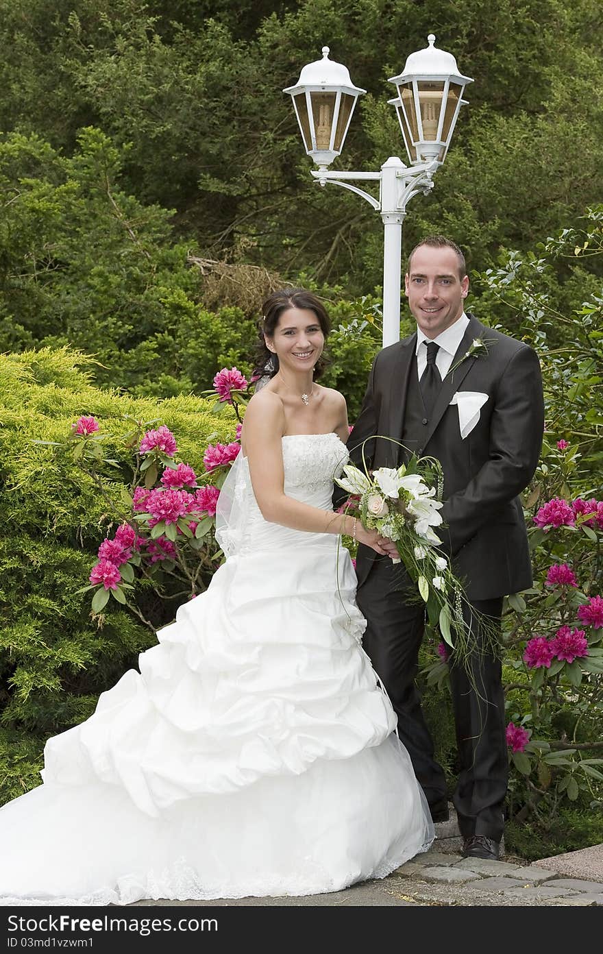 A couple after the wedding ceremony