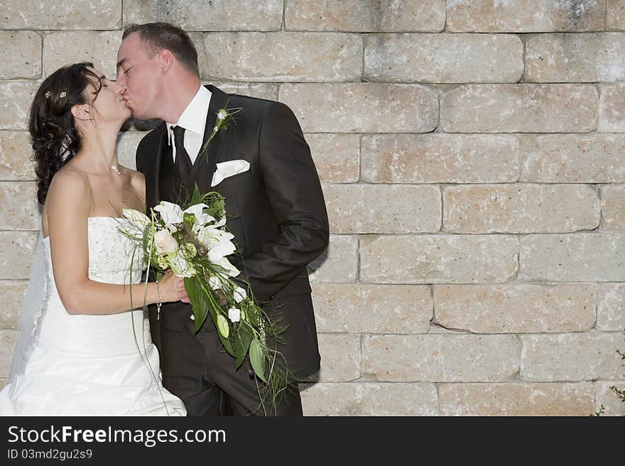 A couple after the wedding ceremony