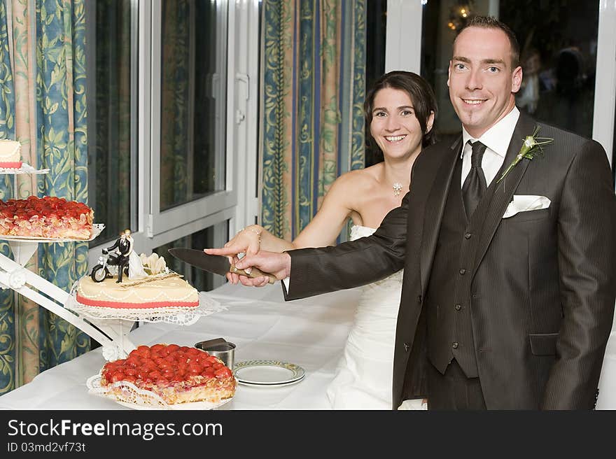 A couple after the wedding ceremony