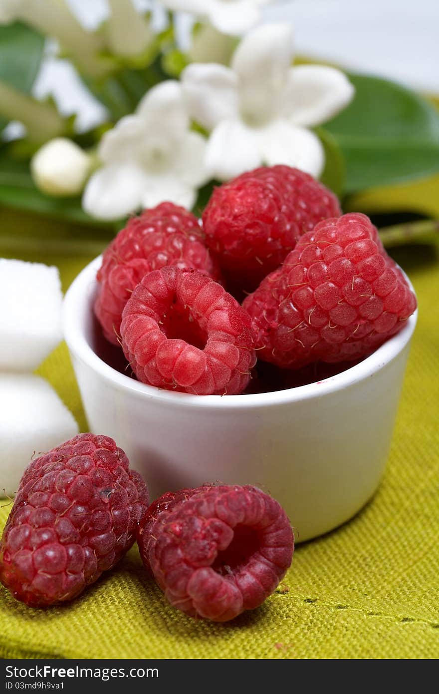 Raspberry with yogurt