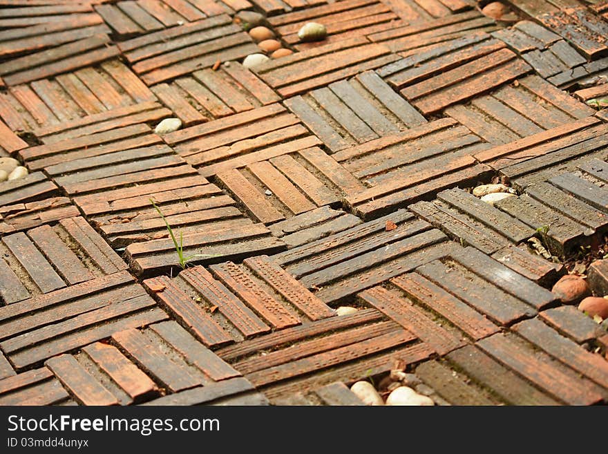 Stone brick floor for nature background