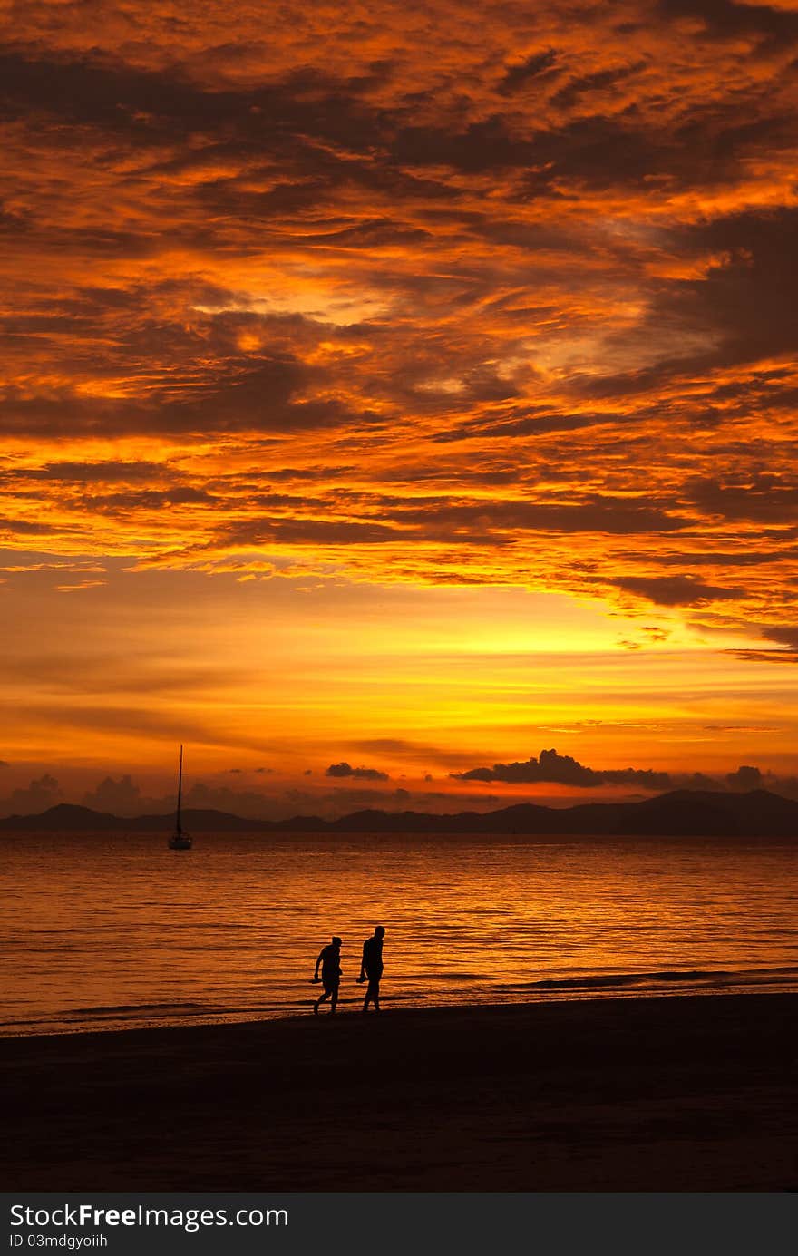 The beautiful atmosphere along the coast of Andaman sea, Kra-bi province in the Southern of Thailand. Photo taken on: October 03rd, 2011. The beautiful atmosphere along the coast of Andaman sea, Kra-bi province in the Southern of Thailand. Photo taken on: October 03rd, 2011