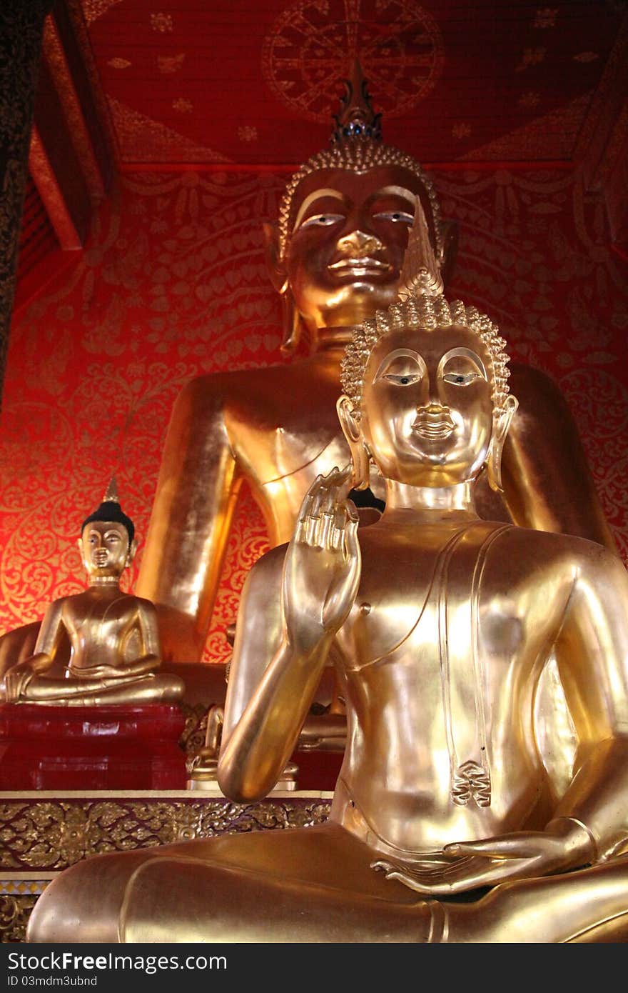 Golden Buddha statue  traditional in thailand