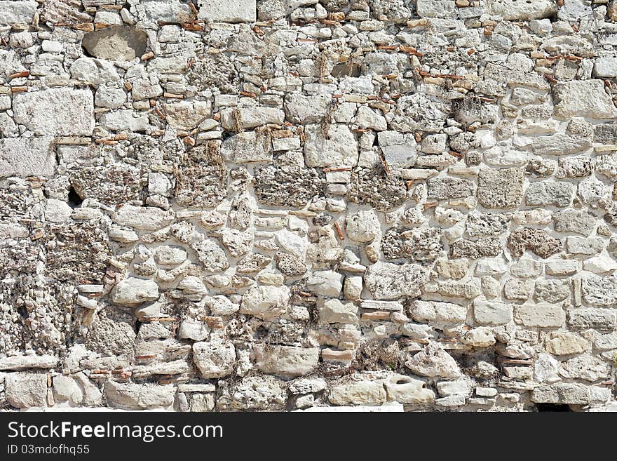 Background from high detailed fragment stone wall