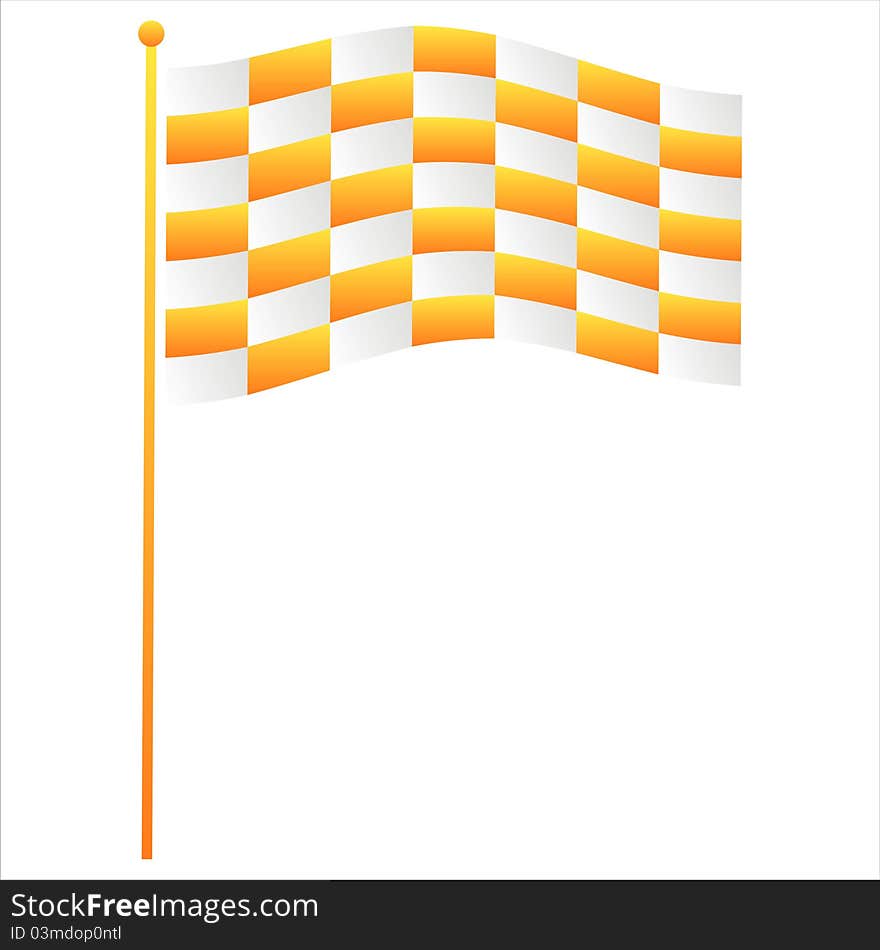 Orange flag icon isolated on white