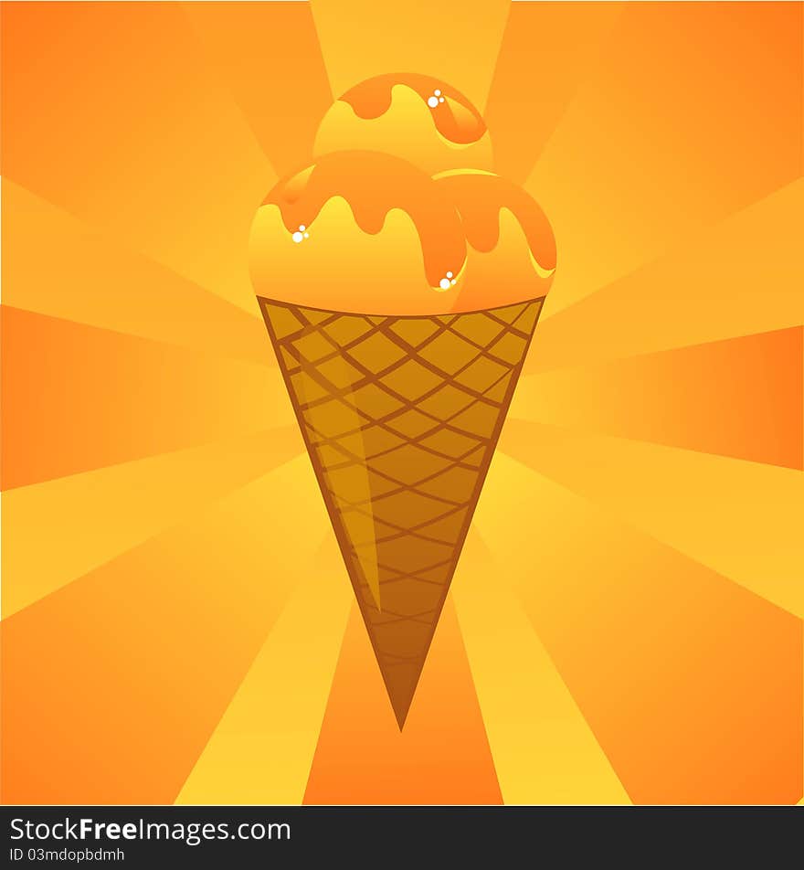 Orange ice-cream background