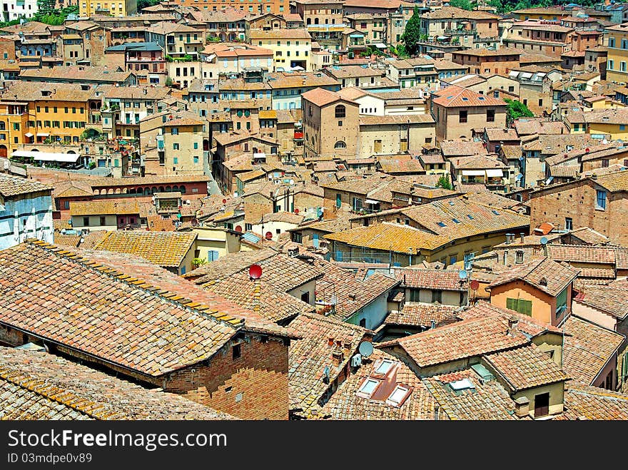 On the photo: Panorama of Siena, Italy. On the photo: Panorama of Siena, Italy