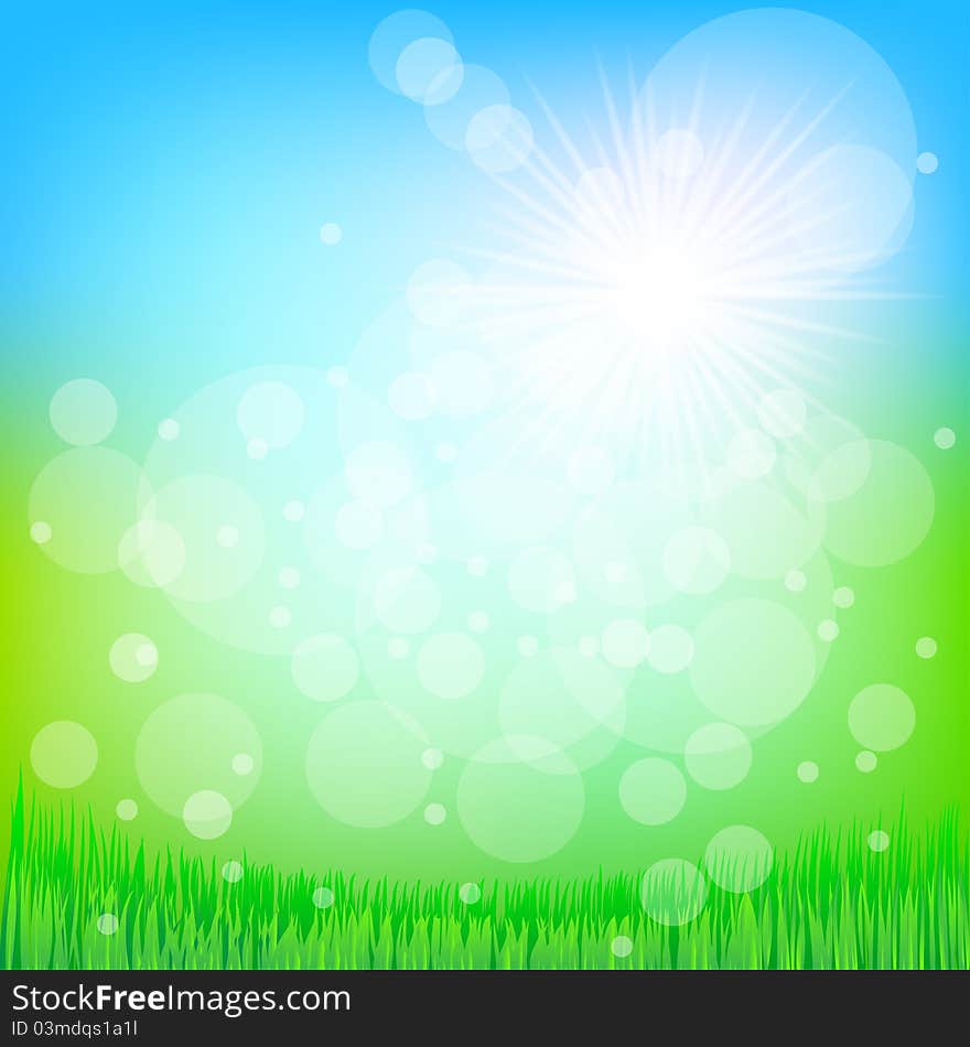 Illustration of beautiful natural bokeh. Summer background. Illustration of beautiful natural bokeh. Summer background.