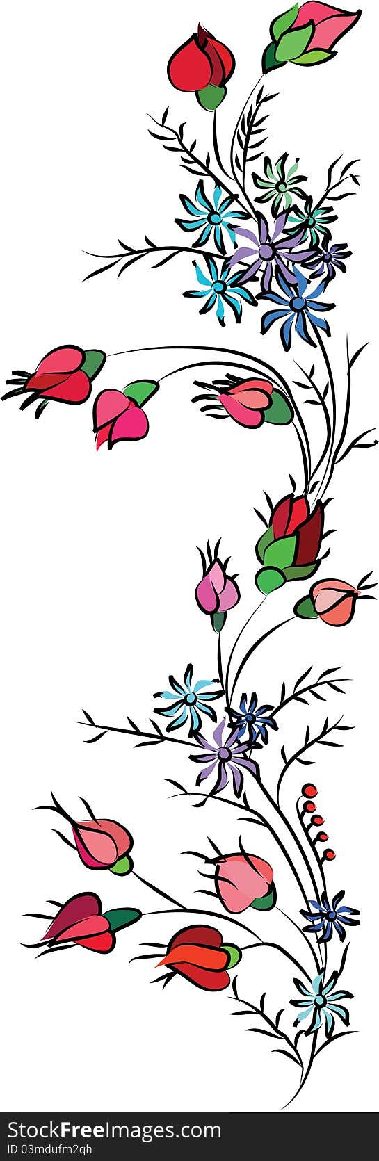 Floral design of roses and daisies. Floral design of roses and daisies