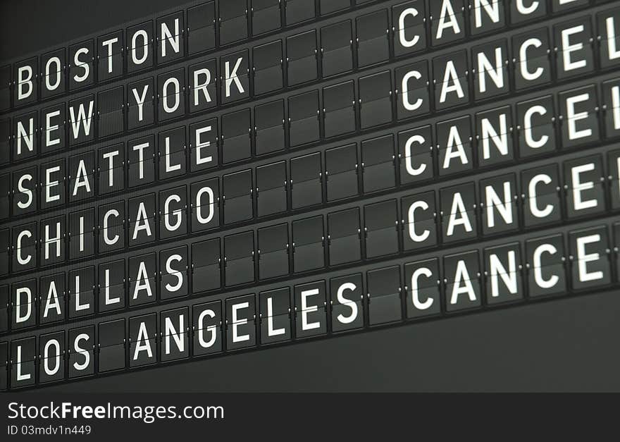 Airport electronical informational board