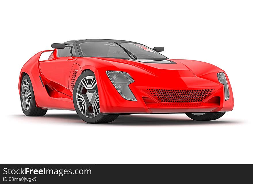 3D render of modern concept car on white background. 3D render of modern concept car on white background