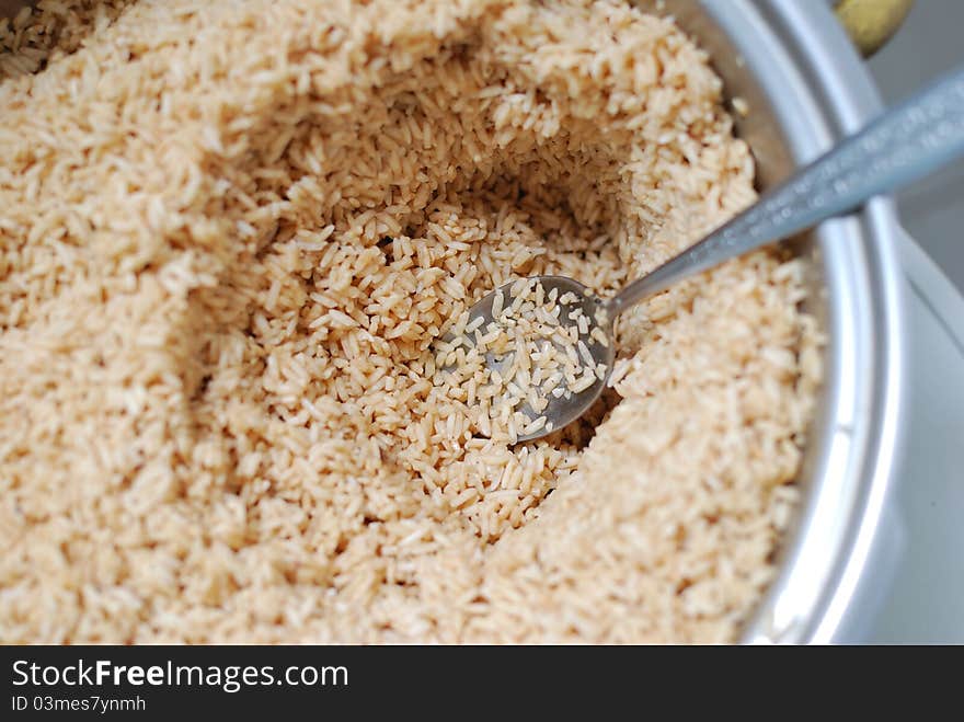 Uncooked glutinouos rice ingredient prepared and seasoned for Oriental cooking. Uncooked glutinouos rice ingredient prepared and seasoned for Oriental cooking.