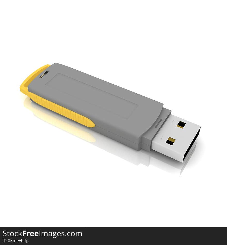 USB storage drive isolated on white. USB storage drive isolated on white