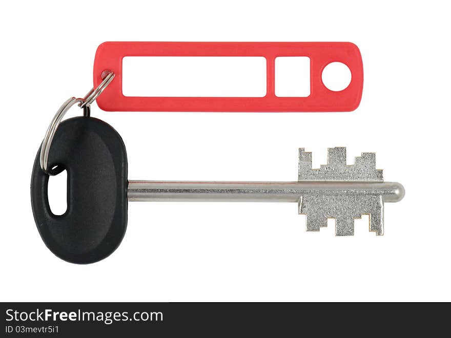 Blank tag and key isolated on white background