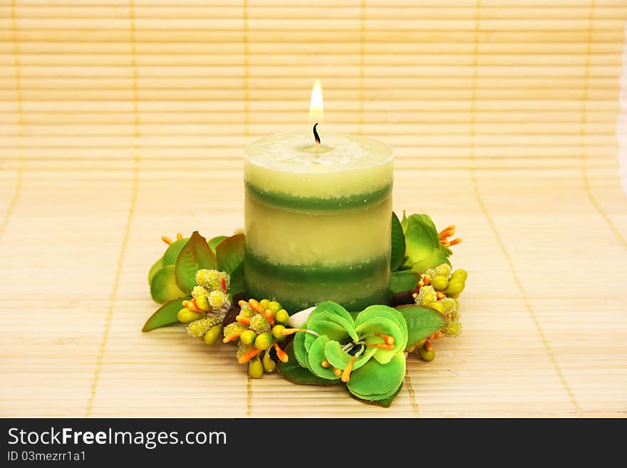 Candle with flowers