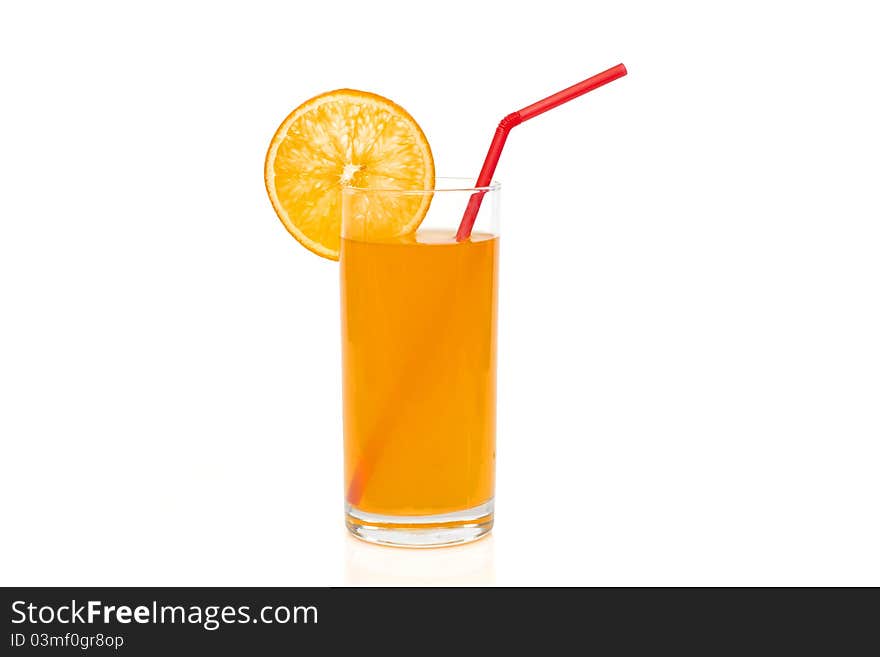 Orange juice with slices of orange. Orange juice with slices of orange