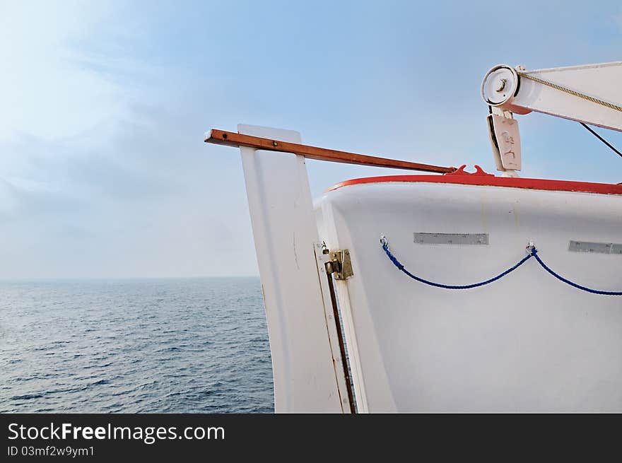 Rescue boat ferry on the run