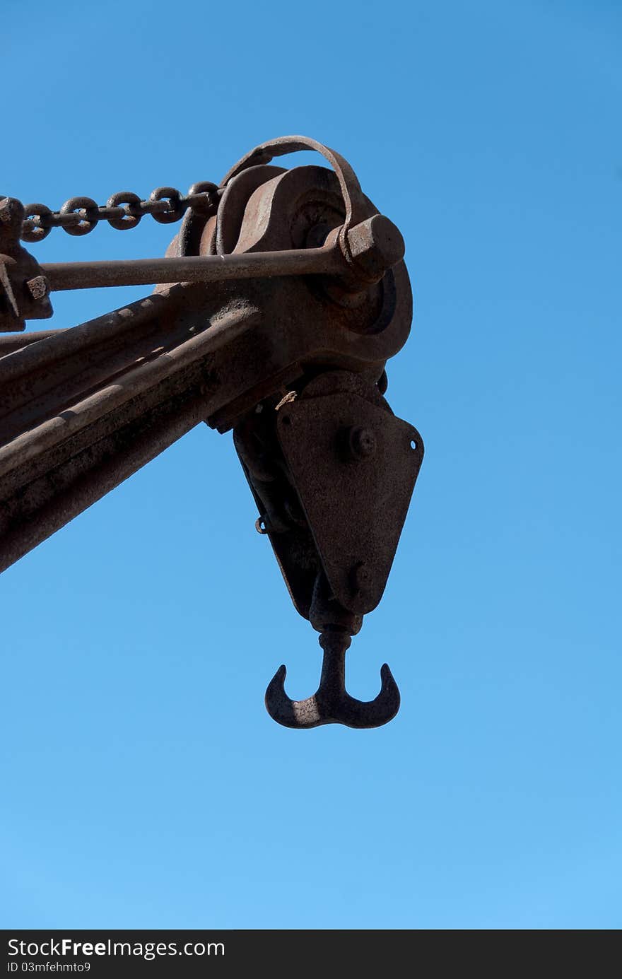 Hook an old rusty cranes