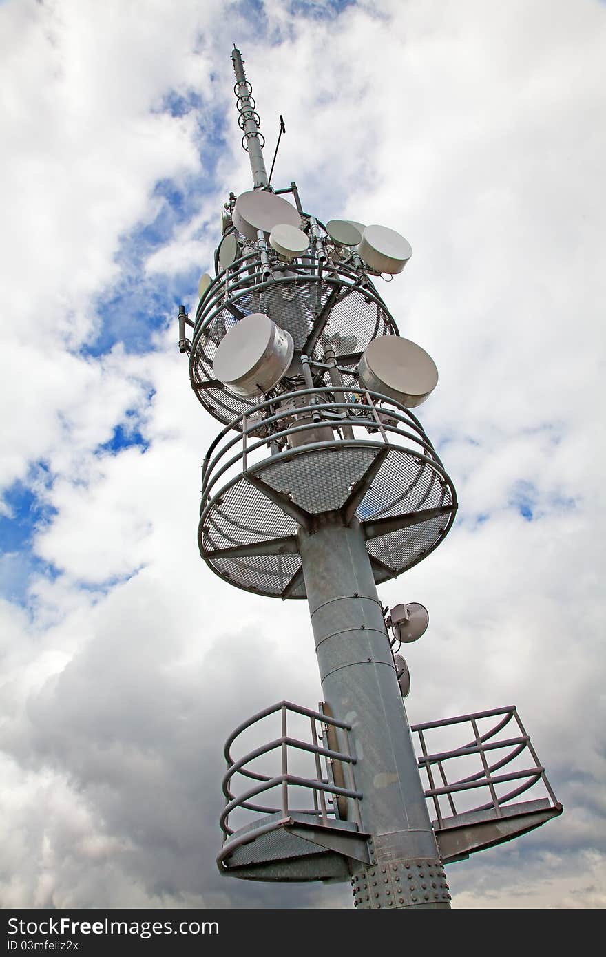 Telecommunications tower with various antennas