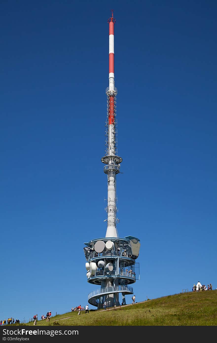 Telecommunications tower on the top of mount Rigi, Switzerland