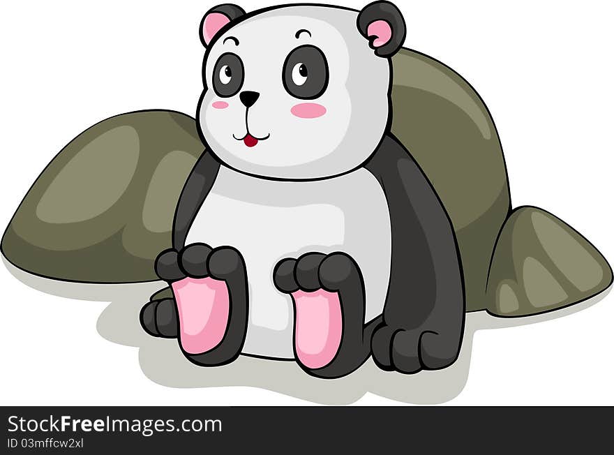 vector Panda sit illustration