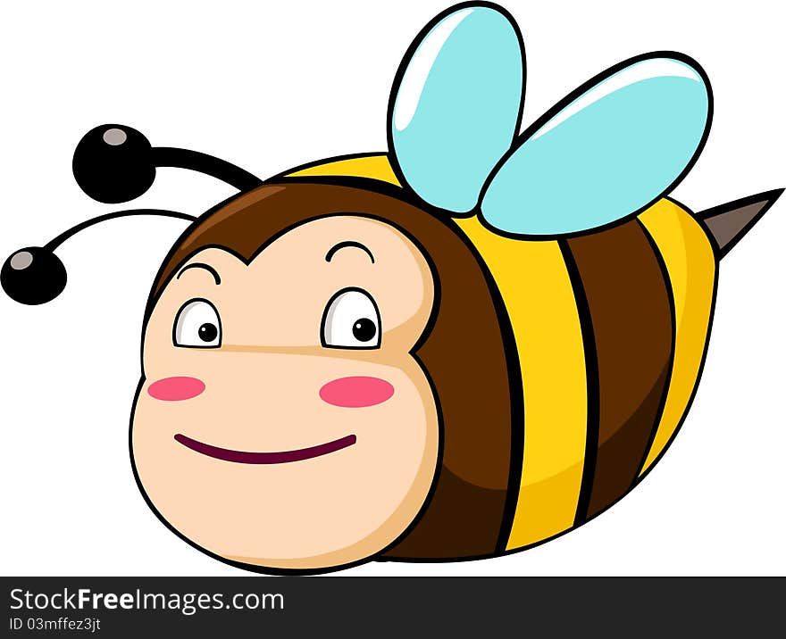 Illustration cartoon of a bee vector file. Illustration cartoon of a bee vector file