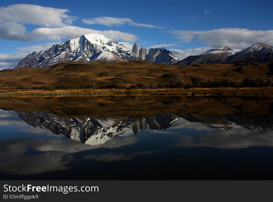 Landscape photography can be paradox: The greater the panorama, the greater the risk to end up with a postcard photo. Not that postcards aren't nice, but a photographer would want to advance beyond the standard view. Such reflections are a good way to add some edge to the photo. (Torres del Paine, Chile). Landscape photography can be paradox: The greater the panorama, the greater the risk to end up with a postcard photo. Not that postcards aren't nice, but a photographer would want to advance beyond the standard view. Such reflections are a good way to add some edge to the photo. (Torres del Paine, Chile)