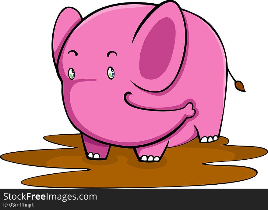 Illustration cartoon of pink Elephant vector file. Illustration cartoon of pink Elephant vector file