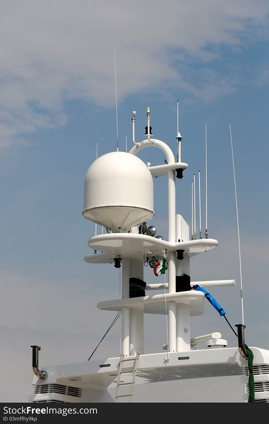 Radar equipment of a yacht