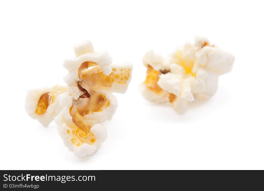 Popcorn on a white background