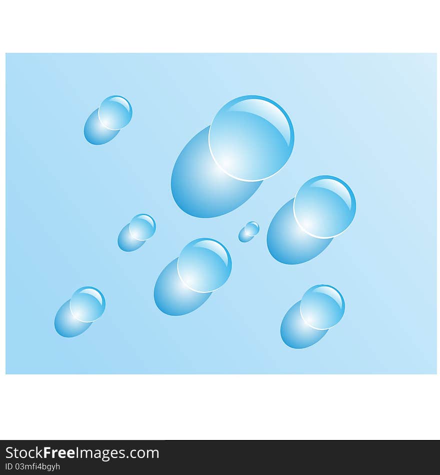 Blue circle drops. Vector illustration.