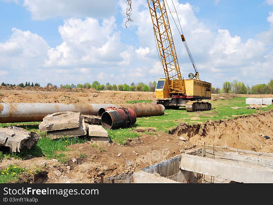 The goliath crane on a building site