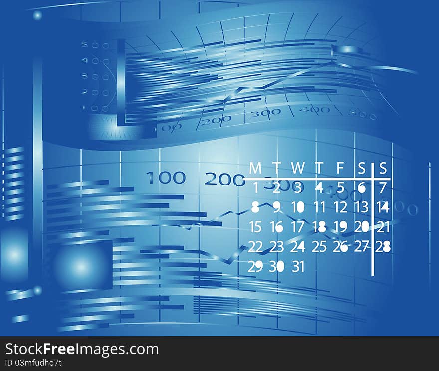 Decorative background with graphic and calendar