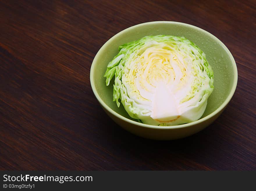 Image Of White Cabbage In Bowl