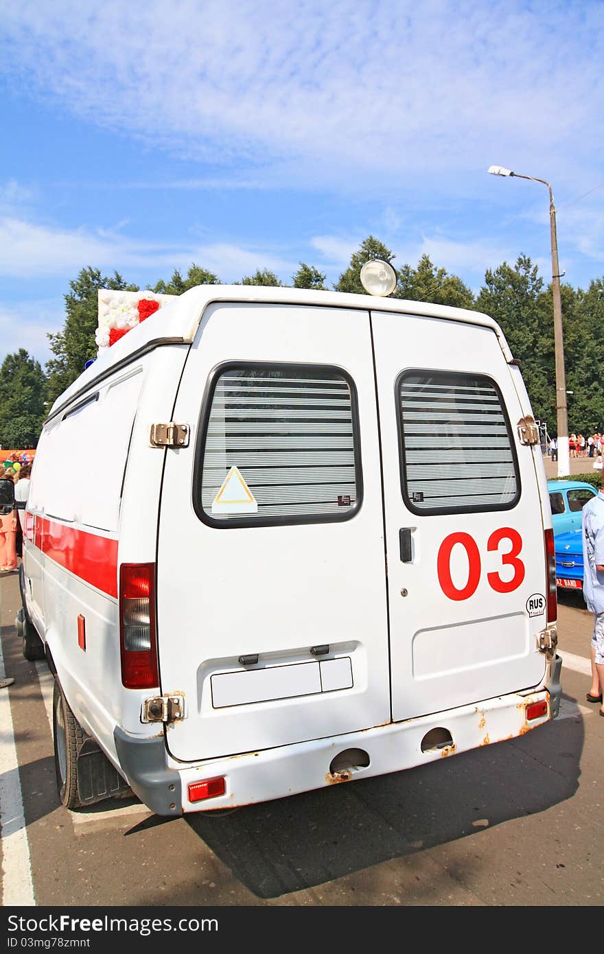 Car to ambulance on road