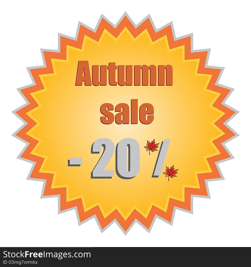 Star for autumn discount prices. Vector illustrati