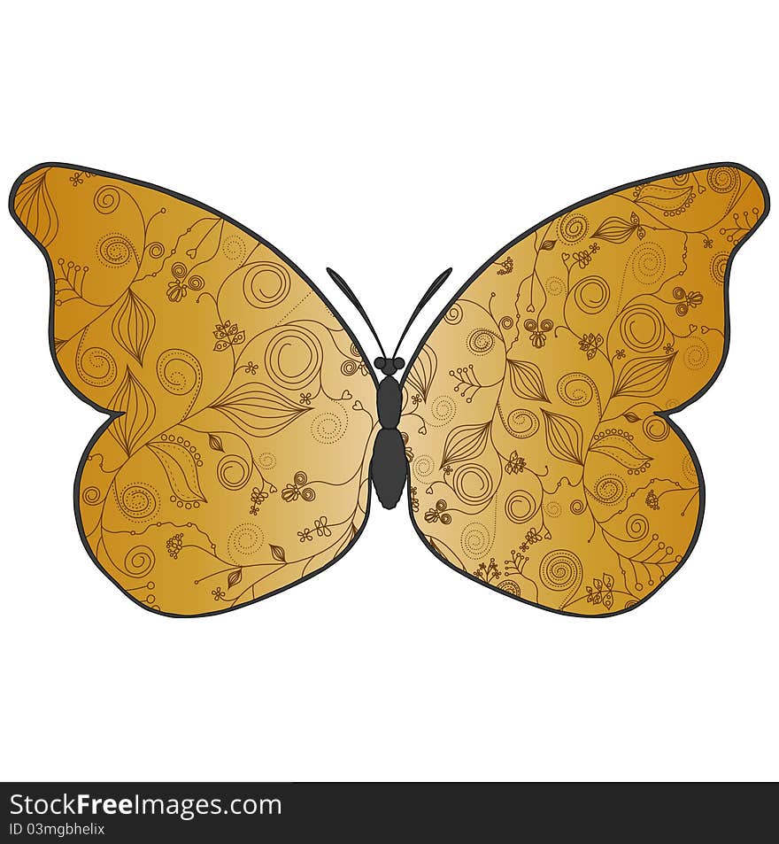 Abstract beautiful butterfly with a flower pattern