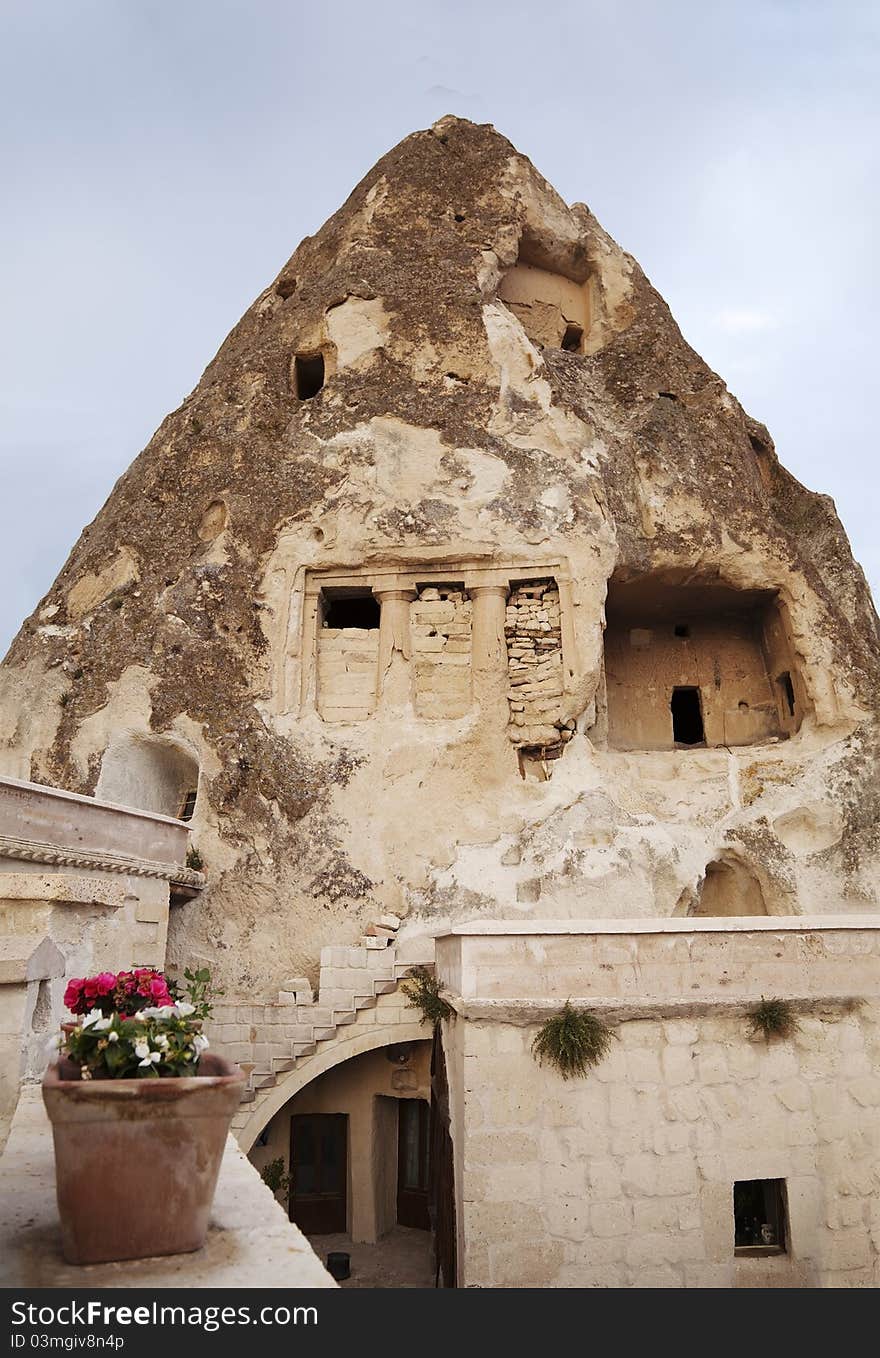 Limestone sandstone cave Cappadocia Turkey