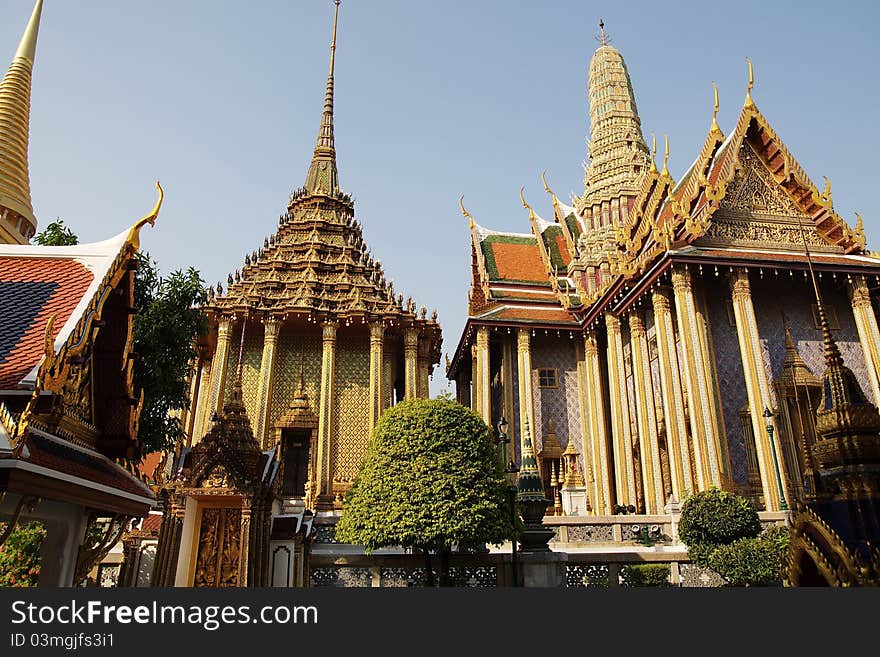 Wat Phra Kaew : The royal temple of Bangkok , Thailand.