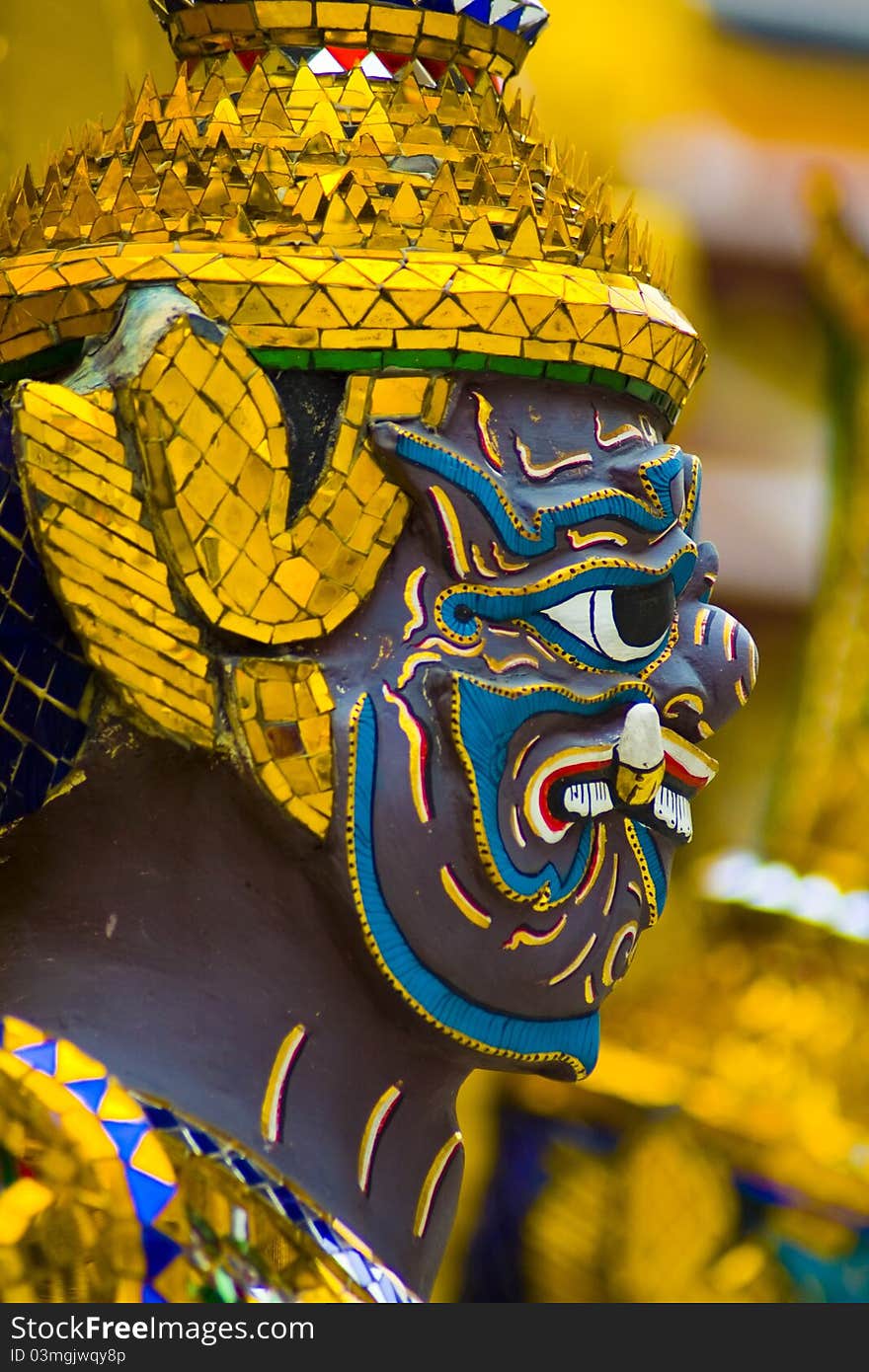 Face of Garuda sculpture