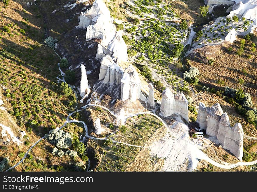 Arial view of limestone formation