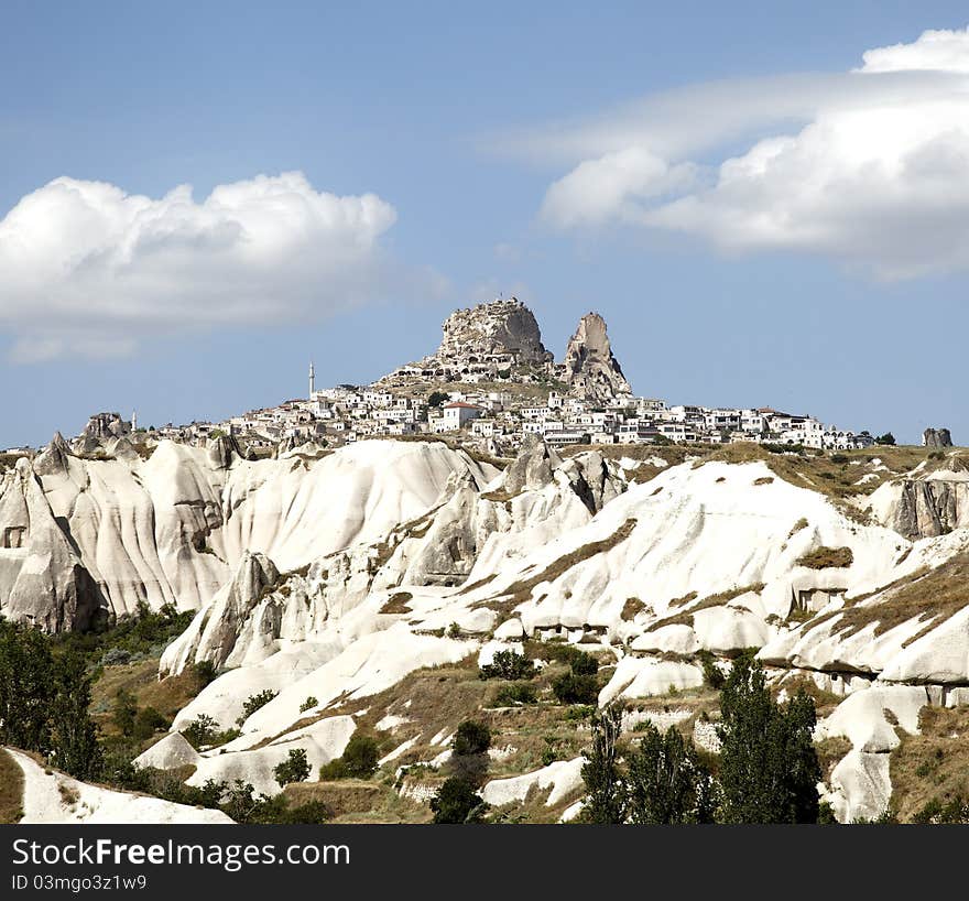 Uchisar viewed from Goreme Kapodokya