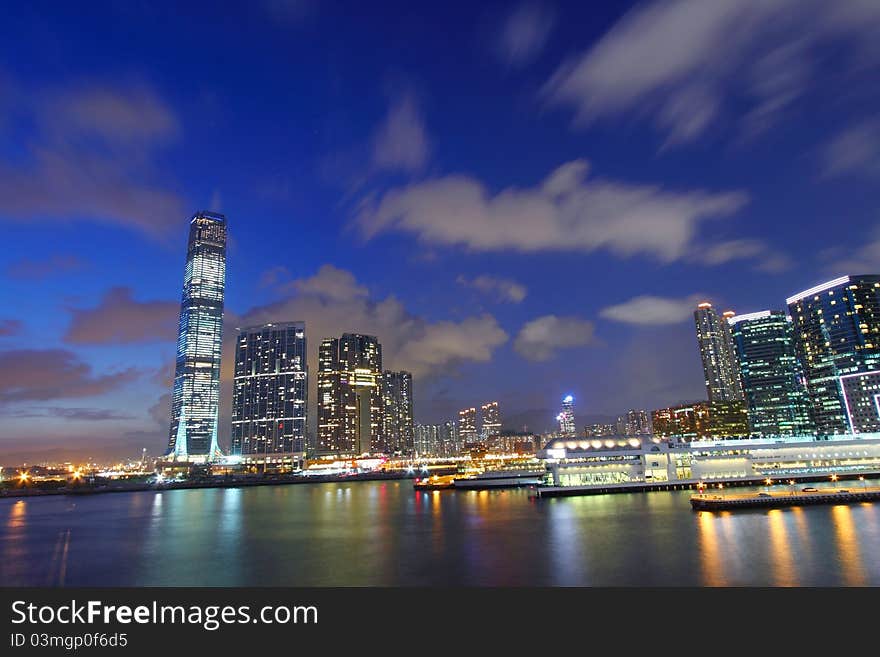 Hong Kong skyline at dusk