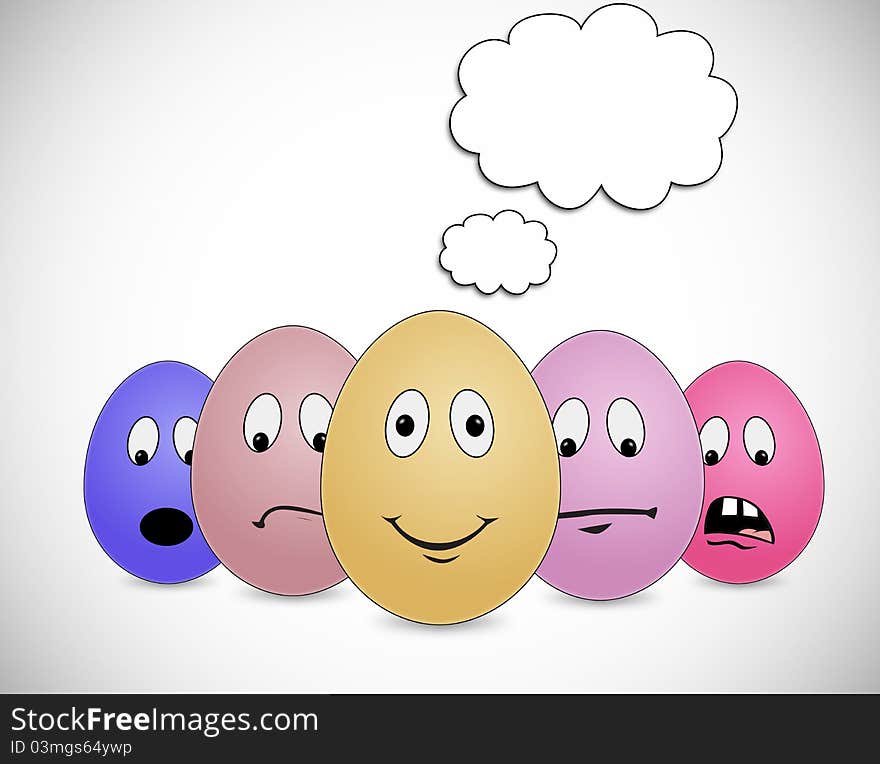 Egg expression with blank bubble. Egg expression with blank bubble