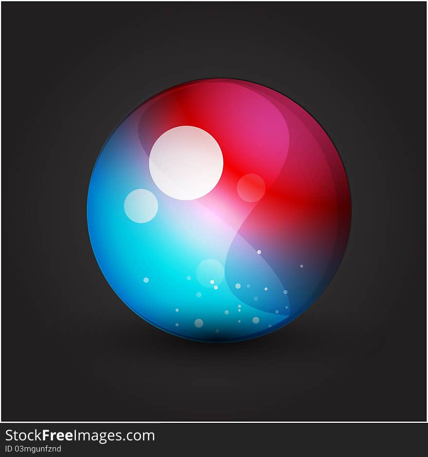 Abstract vector sphere button