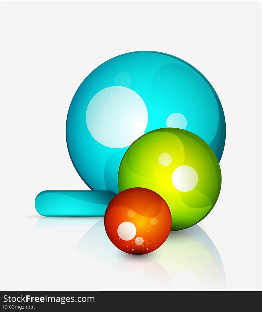 Glass sphere vector abstract background