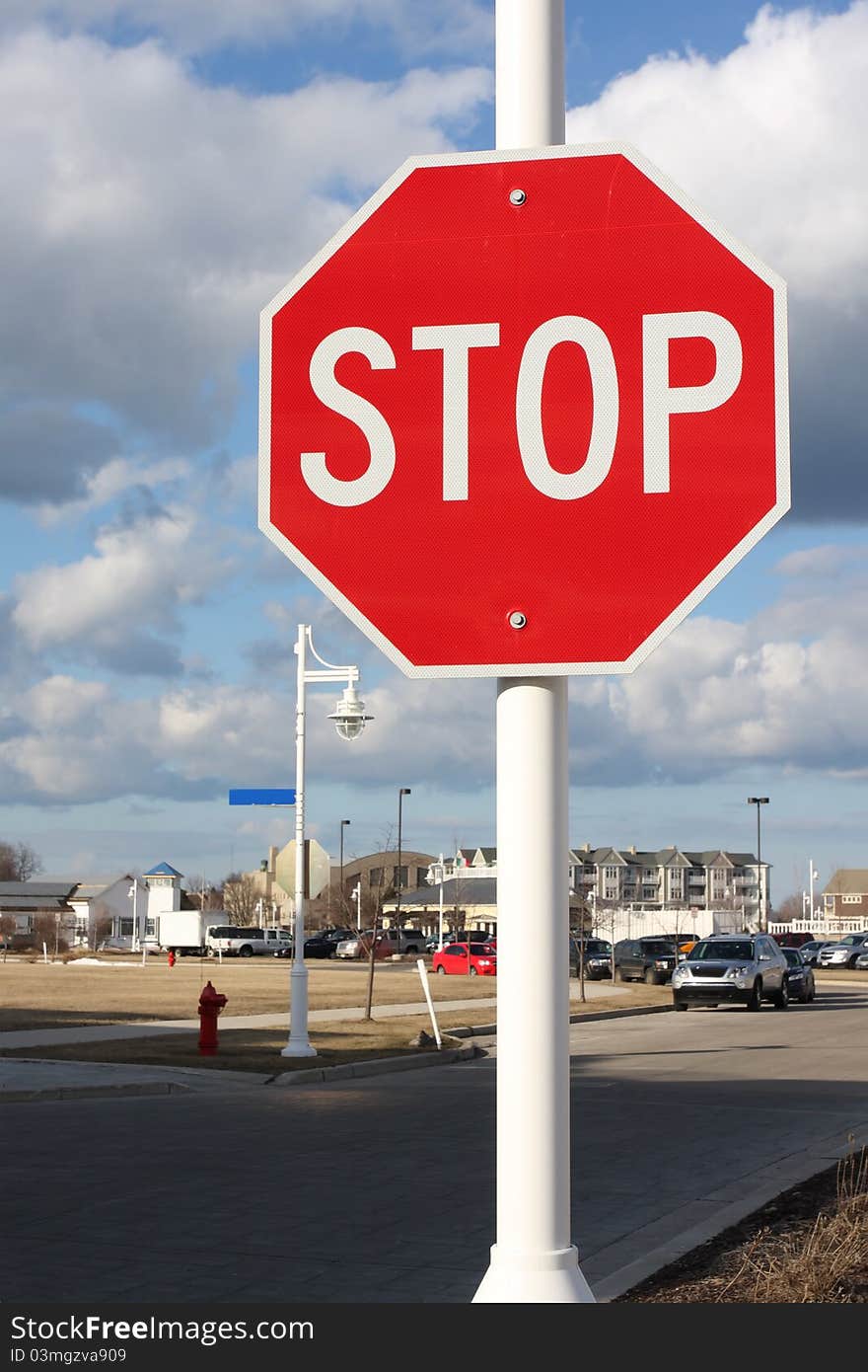 Stop Sign In Residential Area