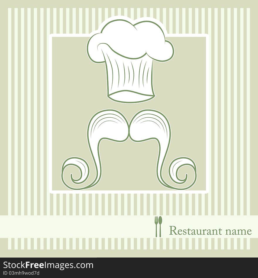 Vector menu pattern with cook hat and mustache