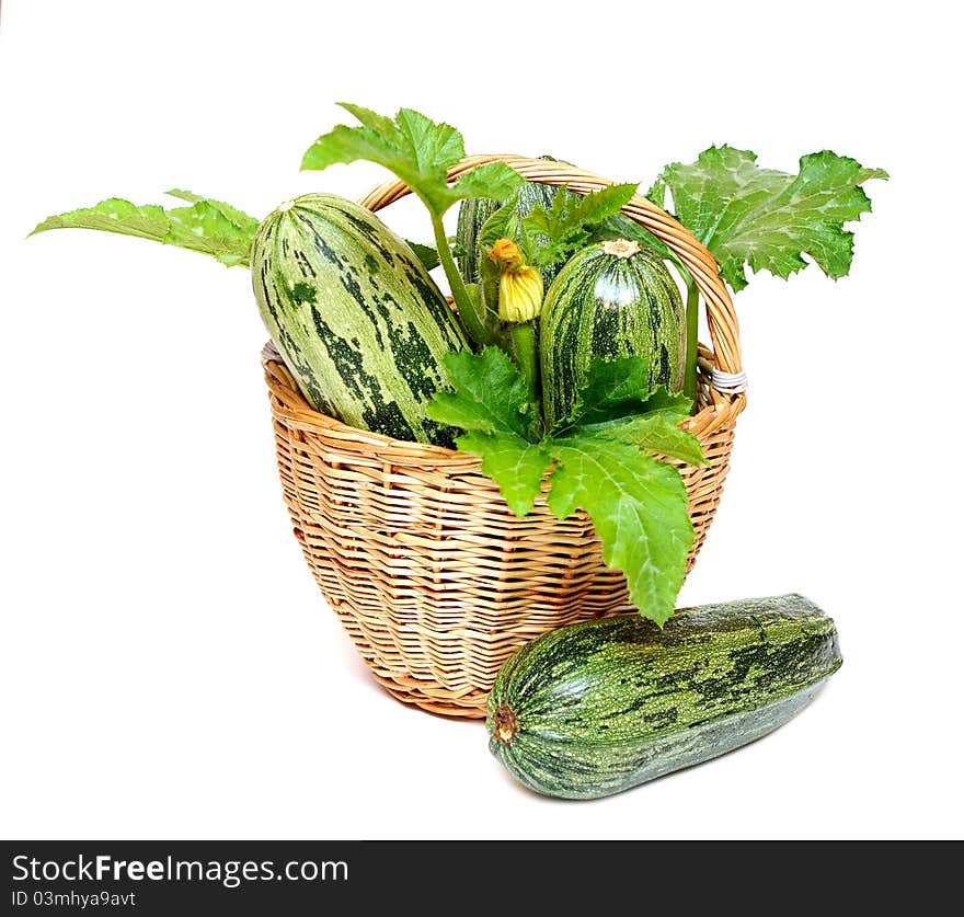 Zucchini in a basket