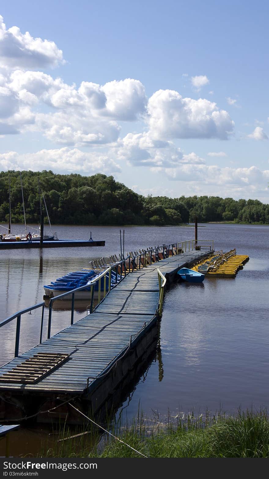 Landing stage in hot summer day